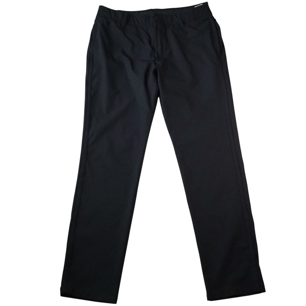 Under Armour Pants Mens 36X32 Black Nylon Blend Golf Stretch Flat Front Straight